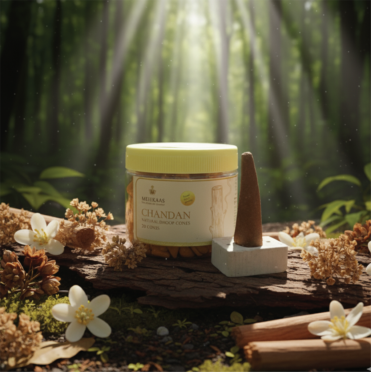 Pure Chandan Sandalwood Dhoop Cones (चंदन)