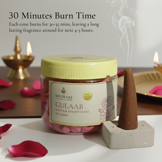 Pure Rose Gulaab Dhoop cones (गुलाब)