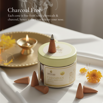 Pure Chandan Sandalwood Dhoop Cones (चंदन)