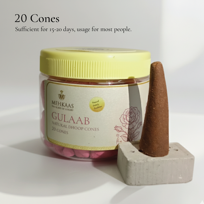 Pure Rose Gulaab Dhoop cones (गुलाब)