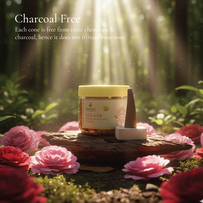 Pure Rose Gulaab Dhoop cones (गुलाब)