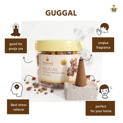 Pure Guggal Dhoop cones (गुग्गल) Pack of 20