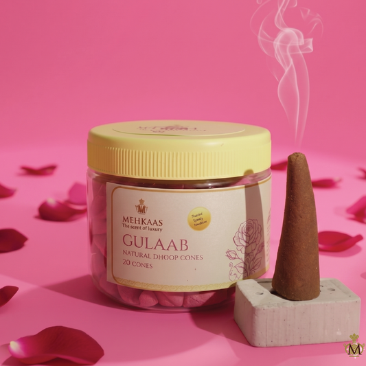 Pure Rose Gulaab Dhoop cones (गुलाब) Pack of 20